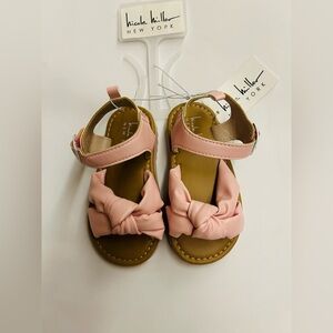 New Nicole Miller Child's Pink Sandals with Bow Size 7 Summer